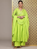 House of Pataudi Floral Embroidered Sequinned Jashn Kurta with Palazzos & Dupatta
