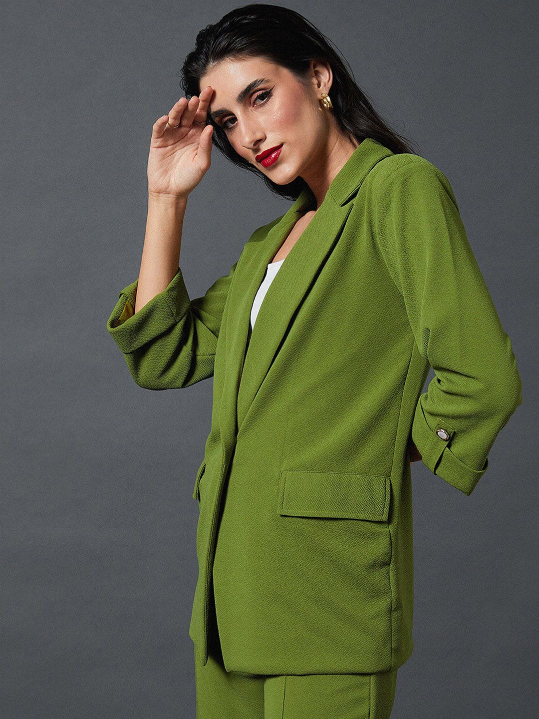 SASSAFRAS worklyf Self-Design Single-Breasted Blazers