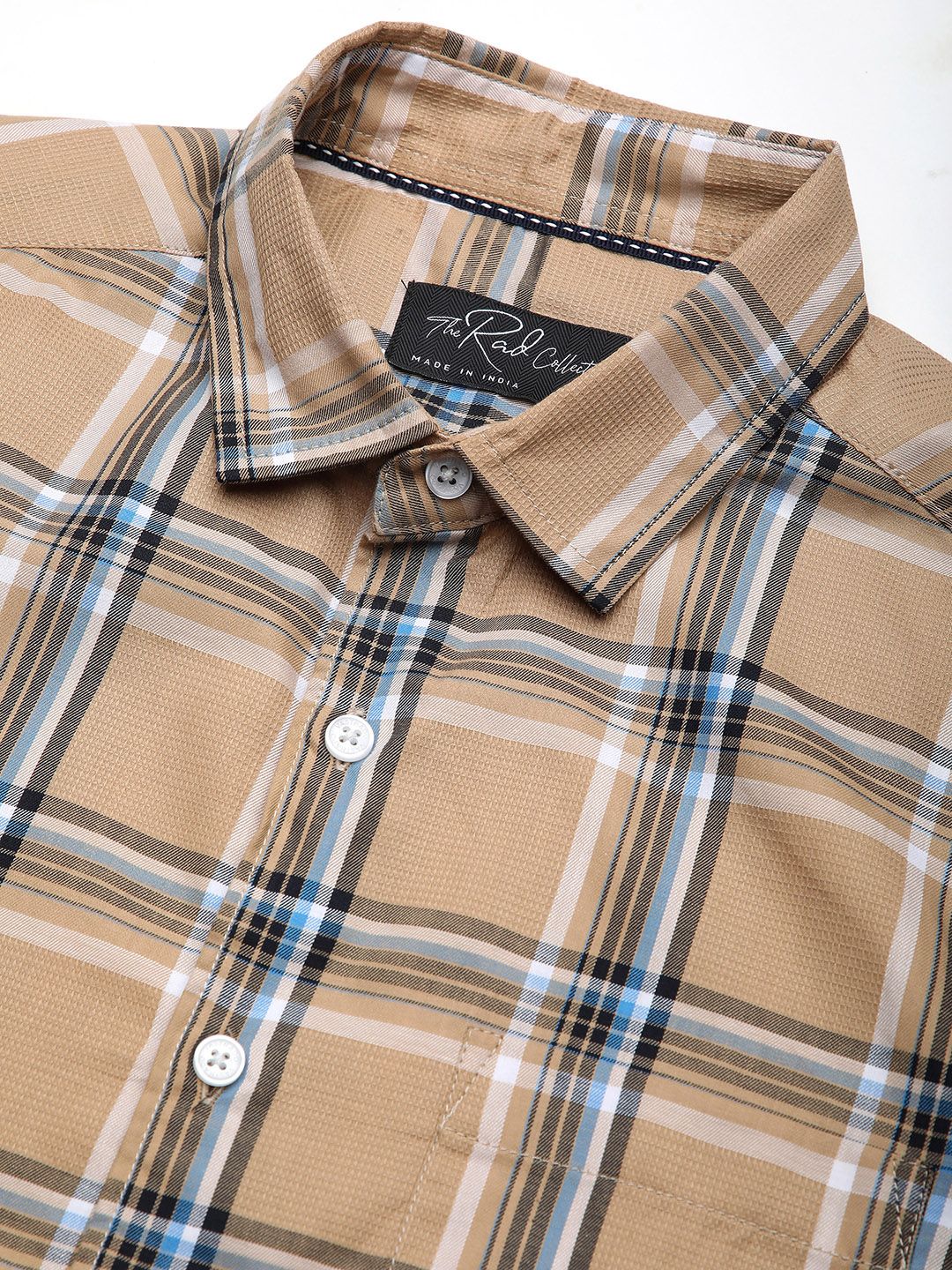 VASTRADO Men Classic Slim Fit Opaque Checked Casual Shirt