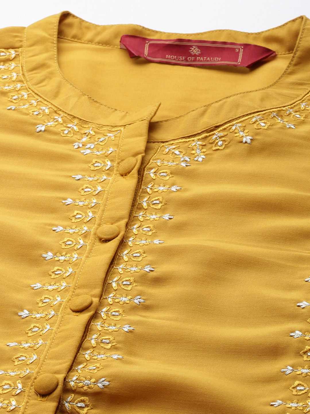 House of Pataudi Women Floral Embroidered Regular Jashn Kurti With Palazzos & Dupatta