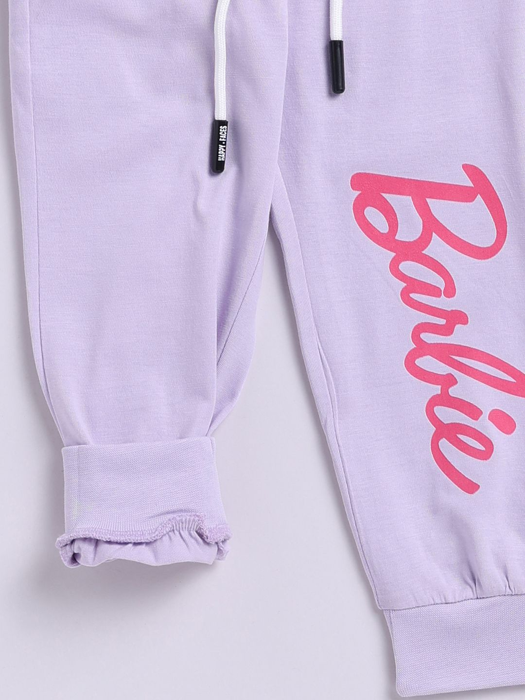 Happy Faces Girls Pure Cotton Barbie Printed T-shirt with Joggers