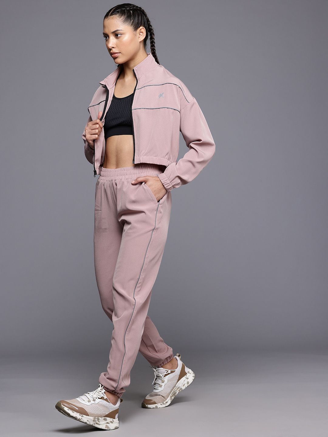 HRX by Hrithik Roshan Rapid Dry Mock Collar Running Tracksuit