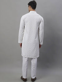 Jompers Geometric Chikankari Embroidered Kurta With Pyjamas