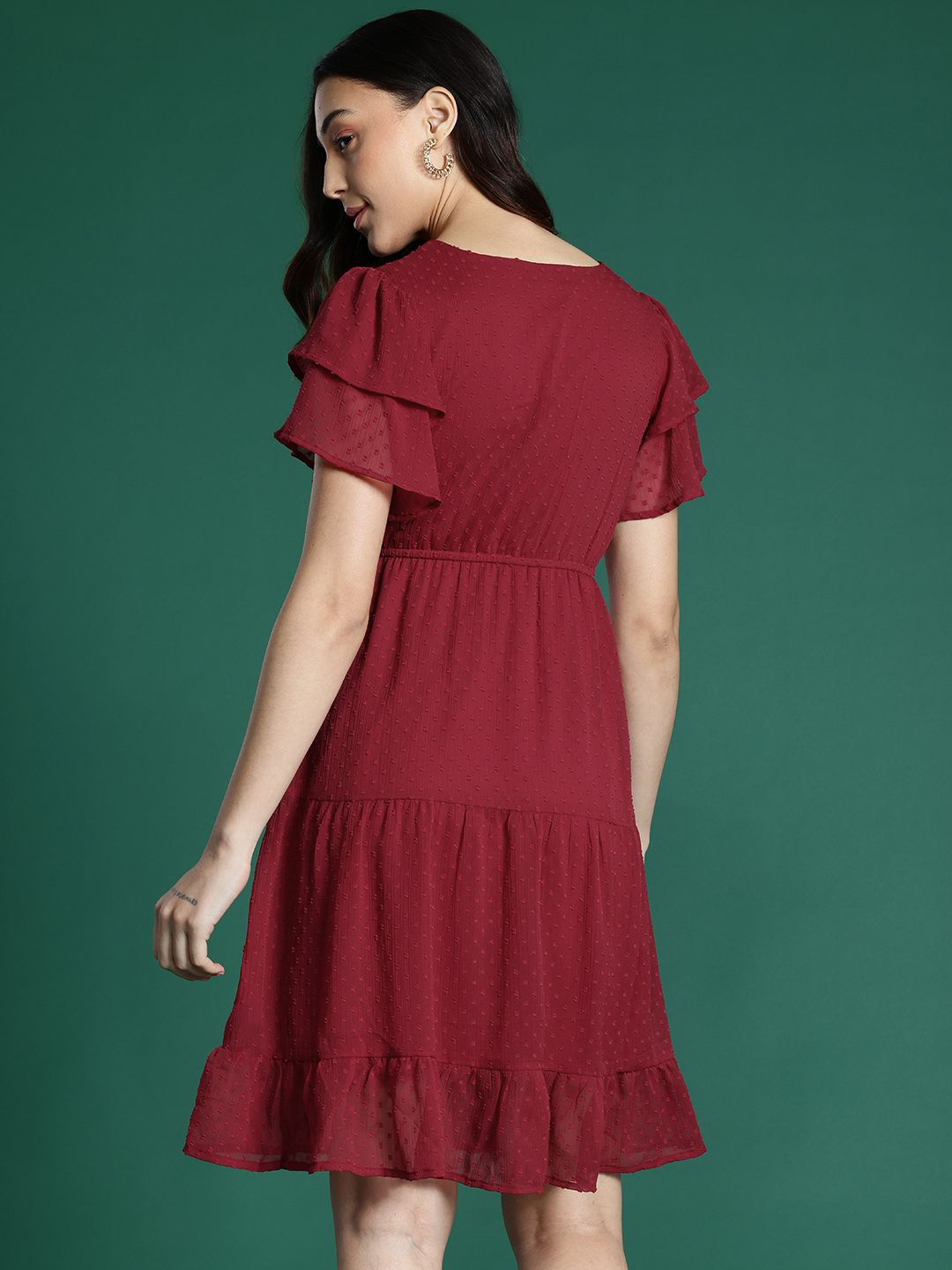 DressBerry Dobby Weave A-Line Mini Dress