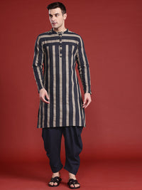 Anouk Men Striped Thread Work Kurta with Salwar