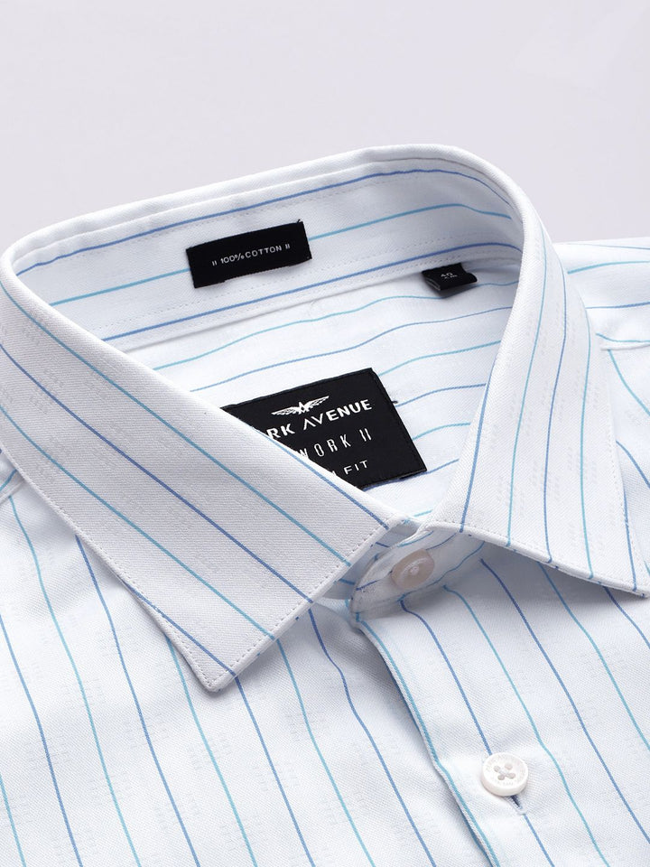 Park Avenue Slim Fit Striped Pure Cotton Formal Shirt