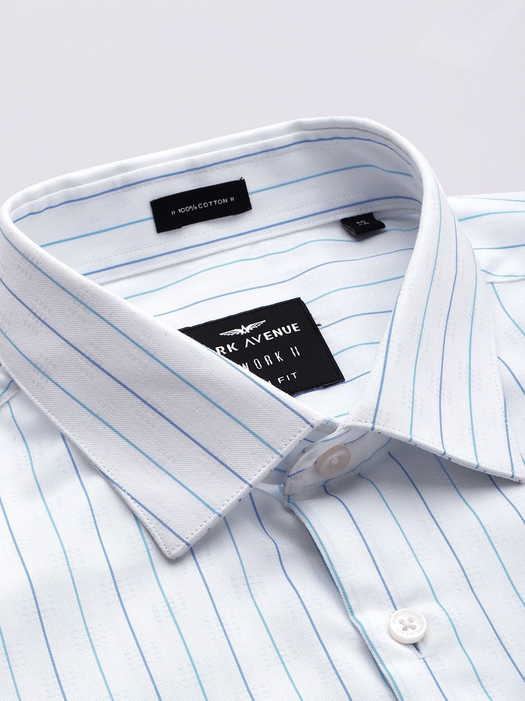 Park Avenue Slim Fit Striped Pure Cotton Formal Shirt