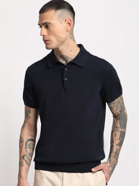 THE BEAR HOUSE Men Pure Cotton Cotton Polo Collar T-Shirt