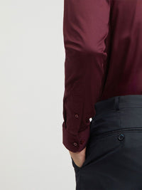 Raymond Men Maroon Pure Cotton Slim Fit Long Sleeves Formal Shirt