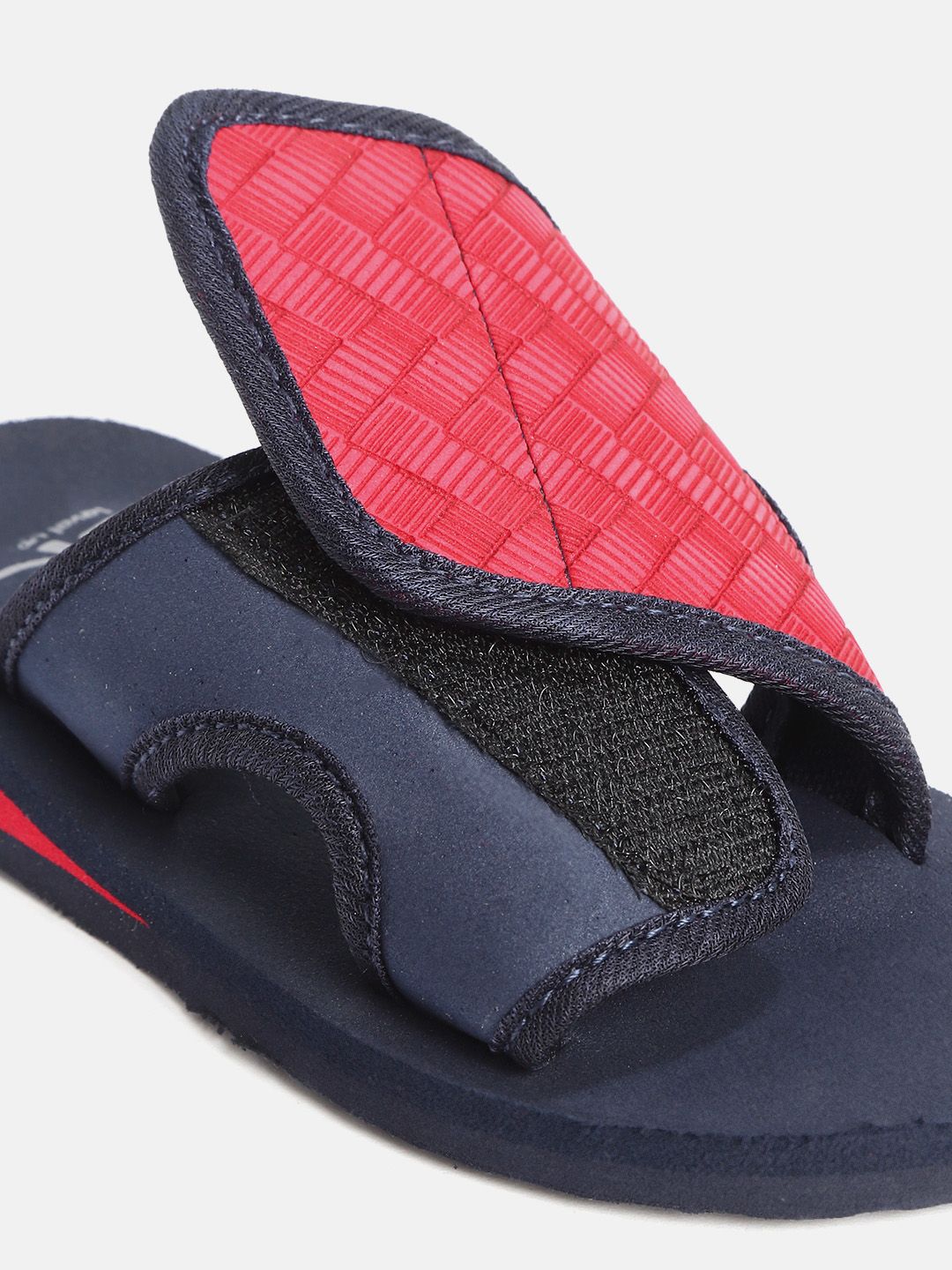 YK Kids Red & Navy Blue Self-Design Velcro Sliders