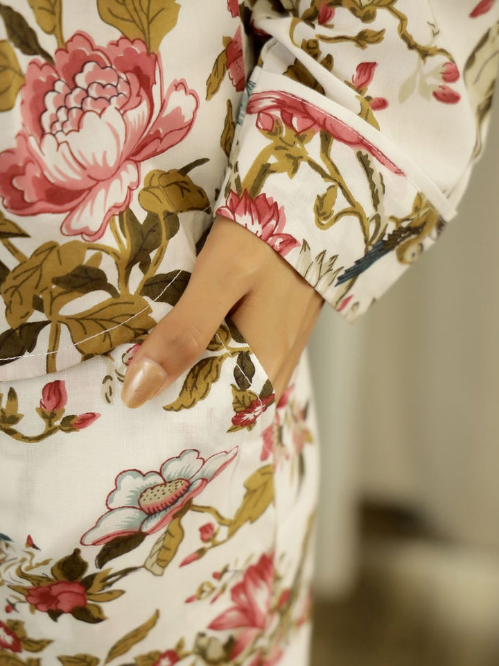 SANSKRUTIHOMES Women Printed Cotton Night suit