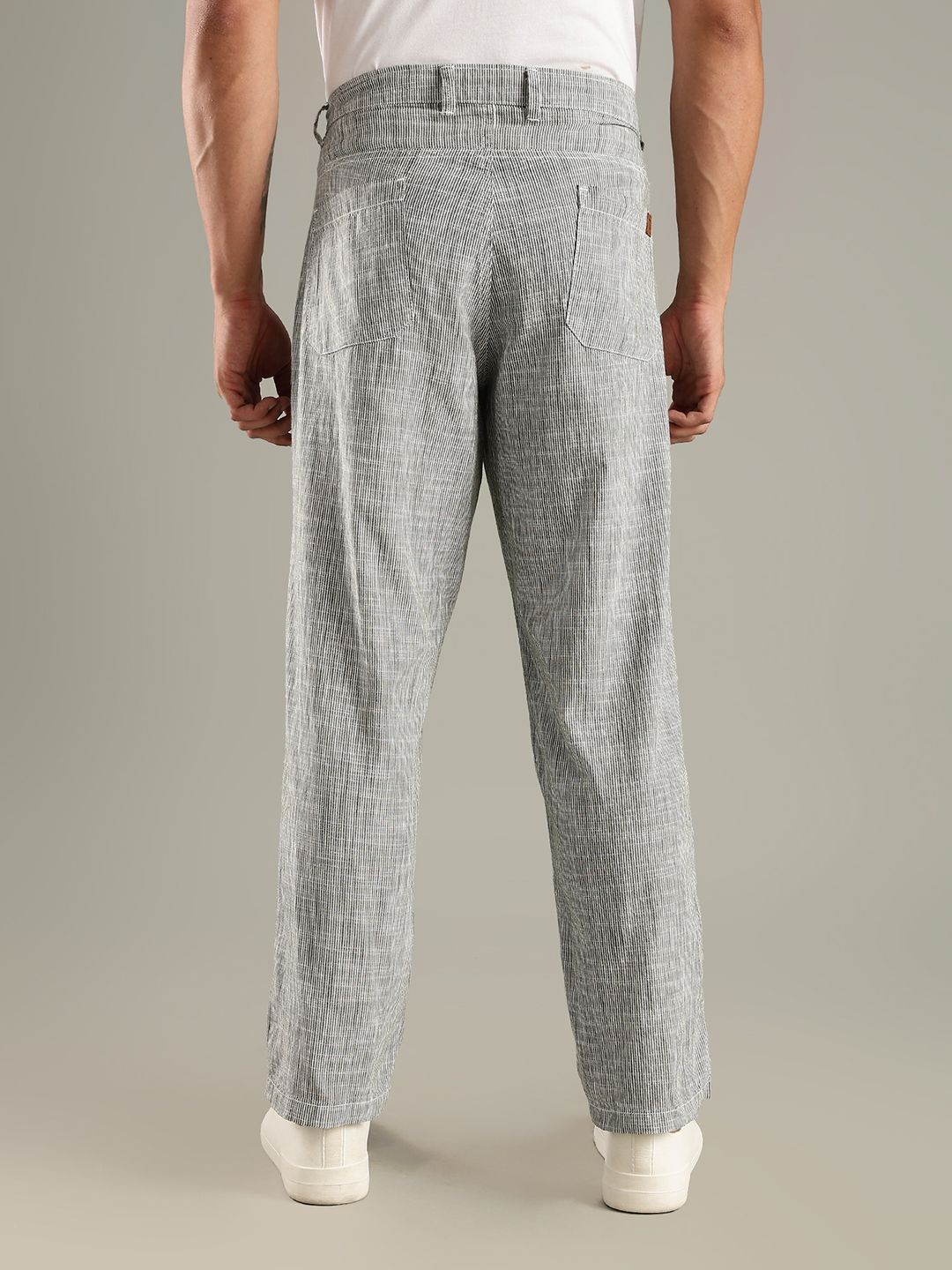 Thomas Scott Men Smart Straight Fit Pleated Linen Trouser
