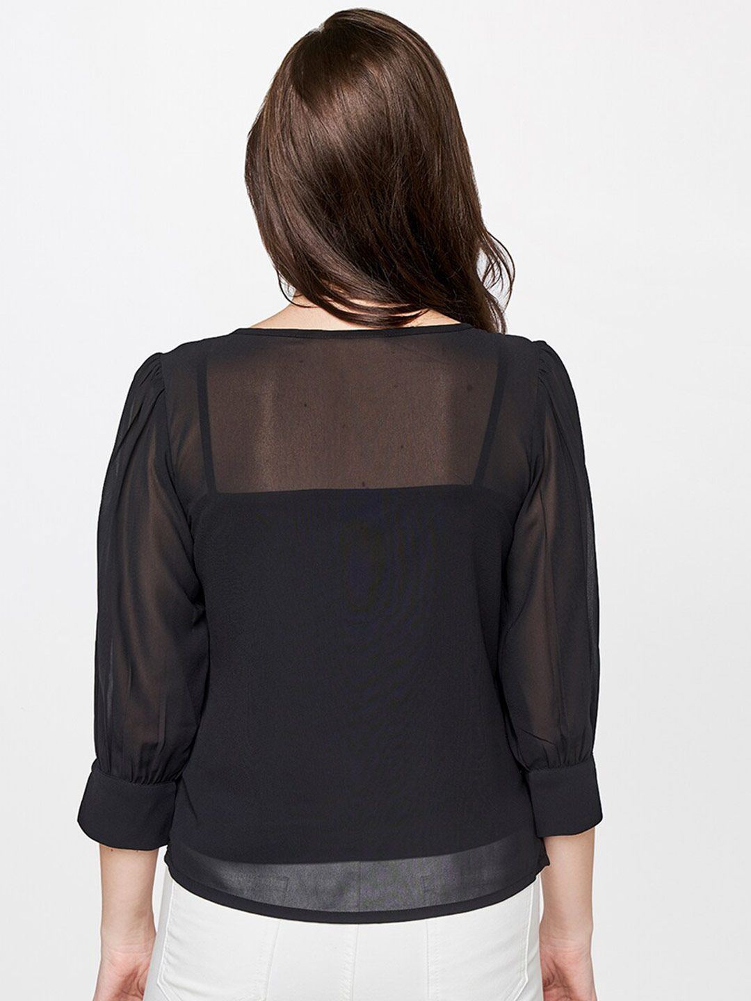 AND Black Women's Self Design Lace Up Top