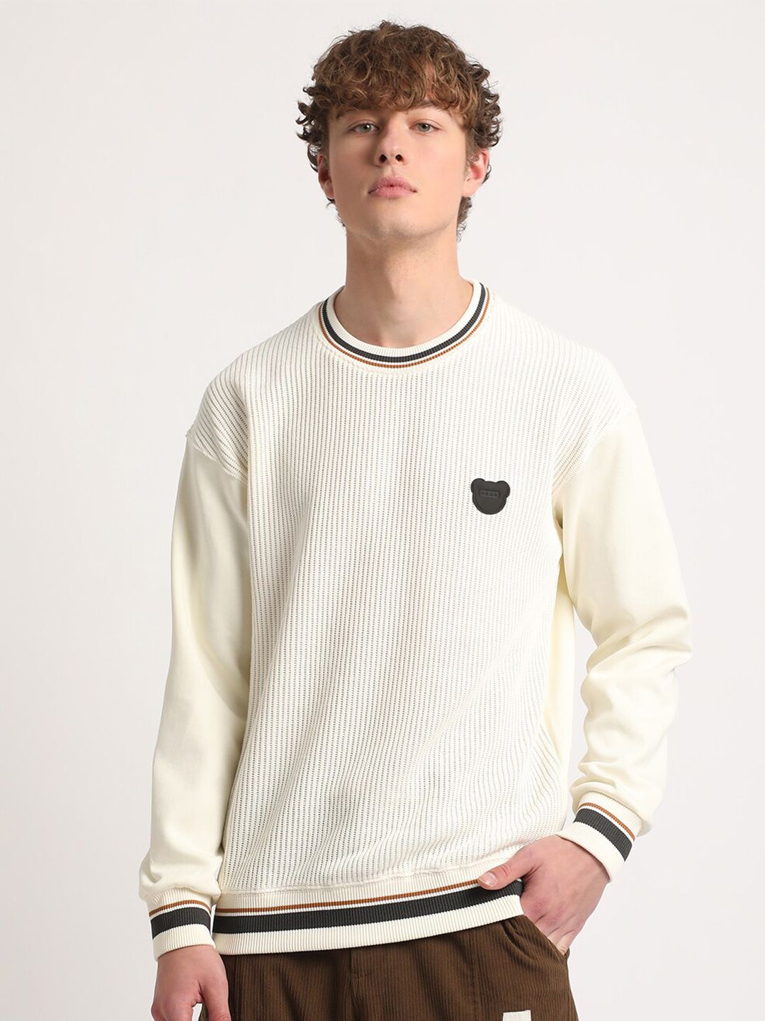 THE BEAR HOUSE Round Neck Cotton Sweatshirt