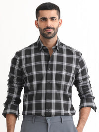 RARE RABBIT Men Imperial Slim Fit Checked Cotton Shirt