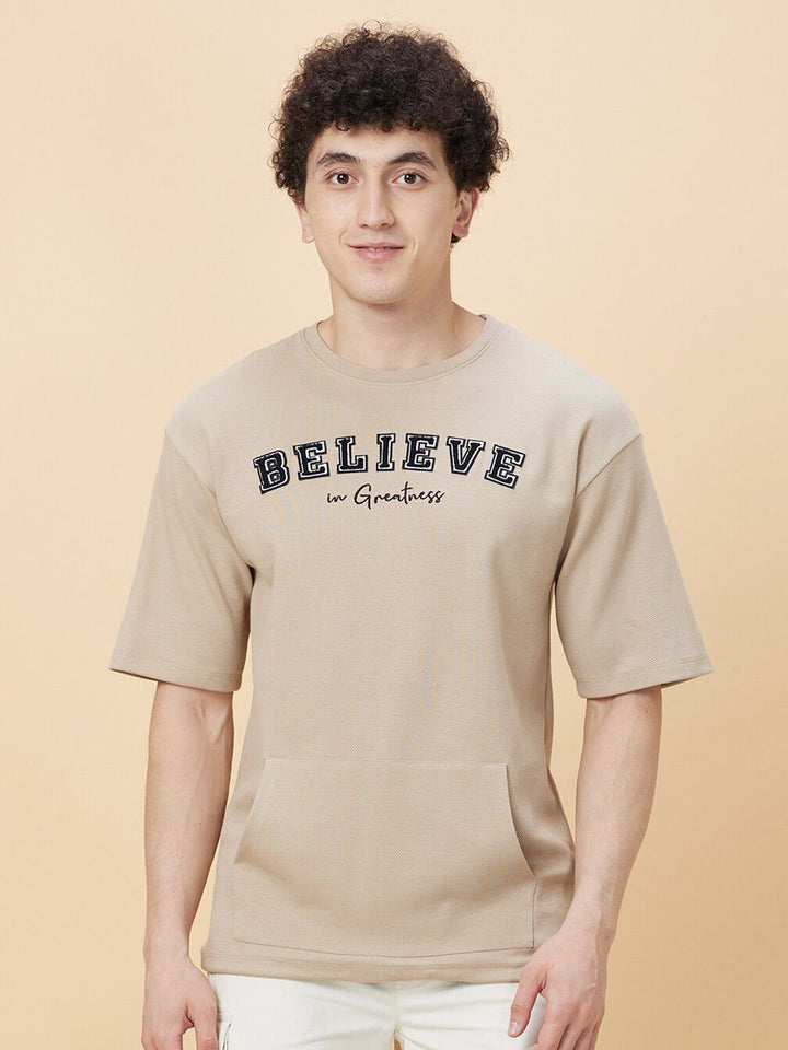 Being Human Typography Printed Drop Shoulder Sleeves Oversized T-shirt