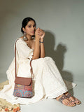 ZOUK Ethnic Motifs Printed Structured Sling Bag