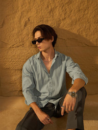 DENNISON Drop Shoulder Oversized Pintuck Shirt