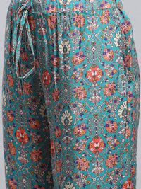 Monte Carlo Floral Printed Lapel Collar Night suit