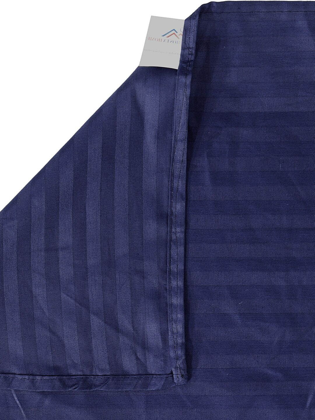 HOSTA HOMES Blue Solid 260 TC Cotton 1 Single Bedsheet with 1 Pillow Covers