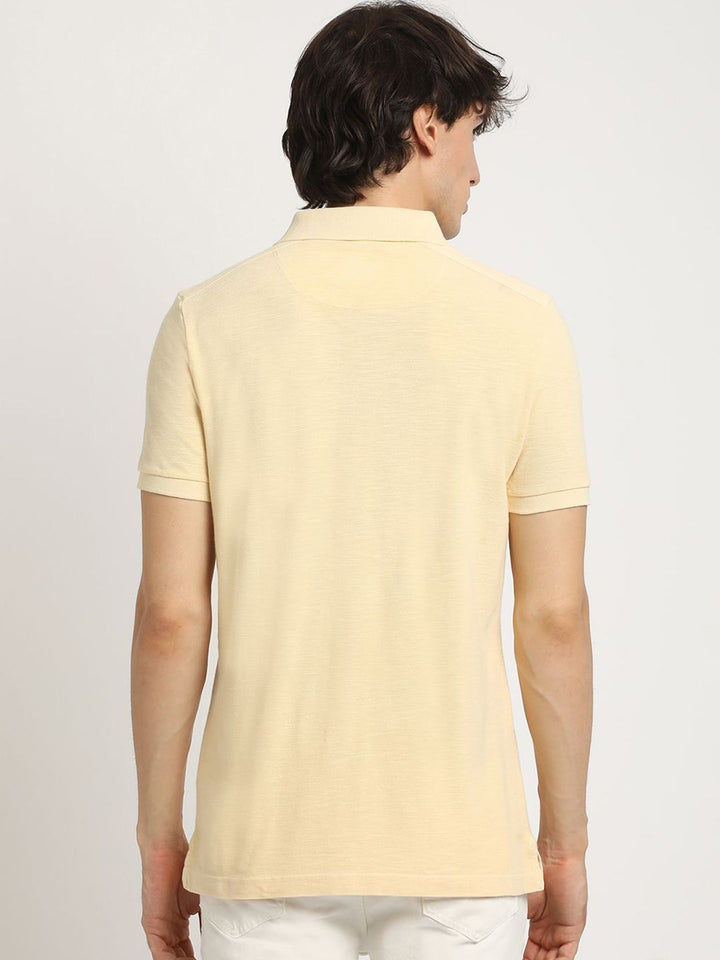 THE BEAR HOUSE Men's Solid Regular Fit Polo T-shirt