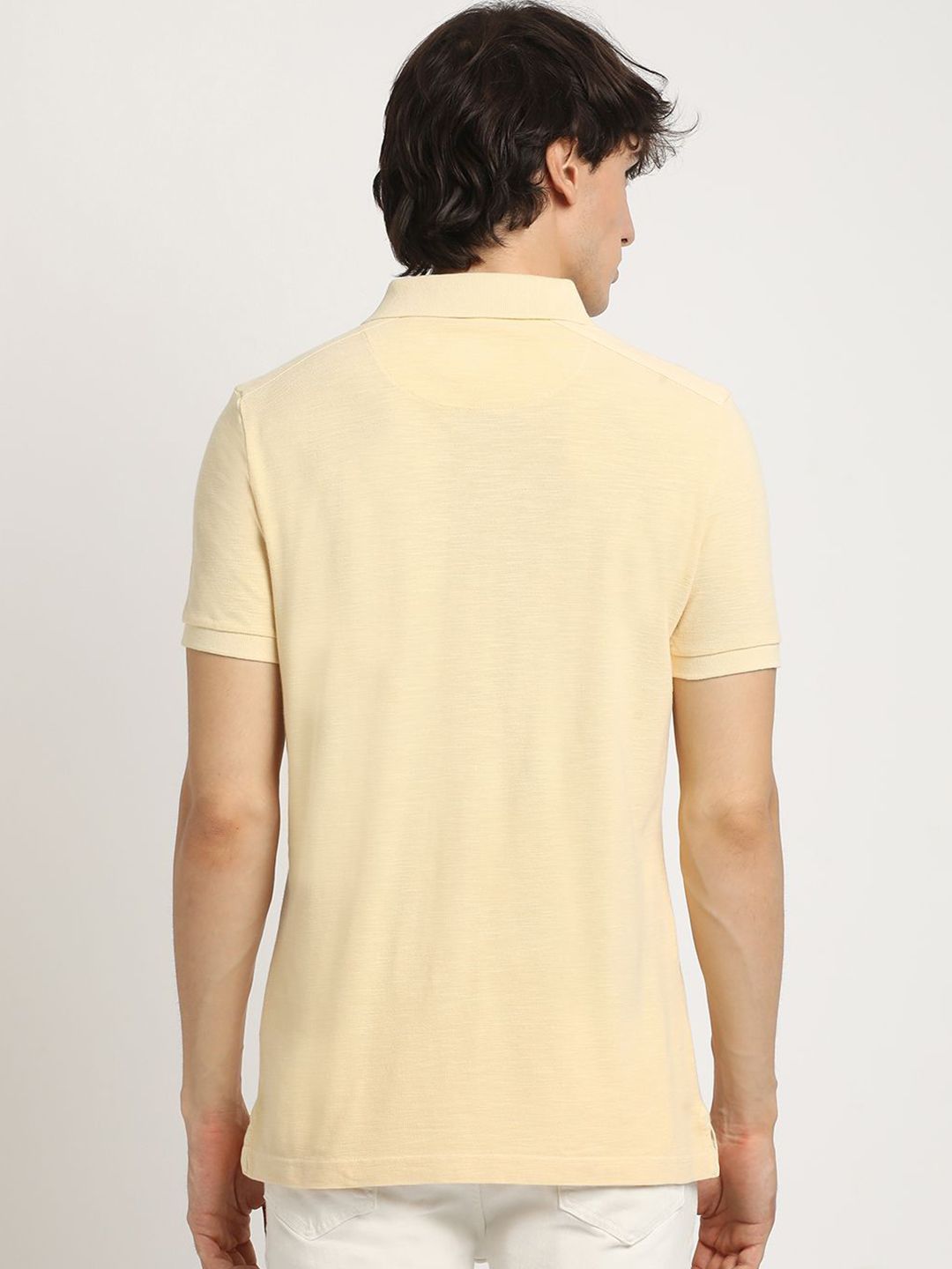 THE BEAR HOUSE Men's Solid Regular Fit Polo T-shirt