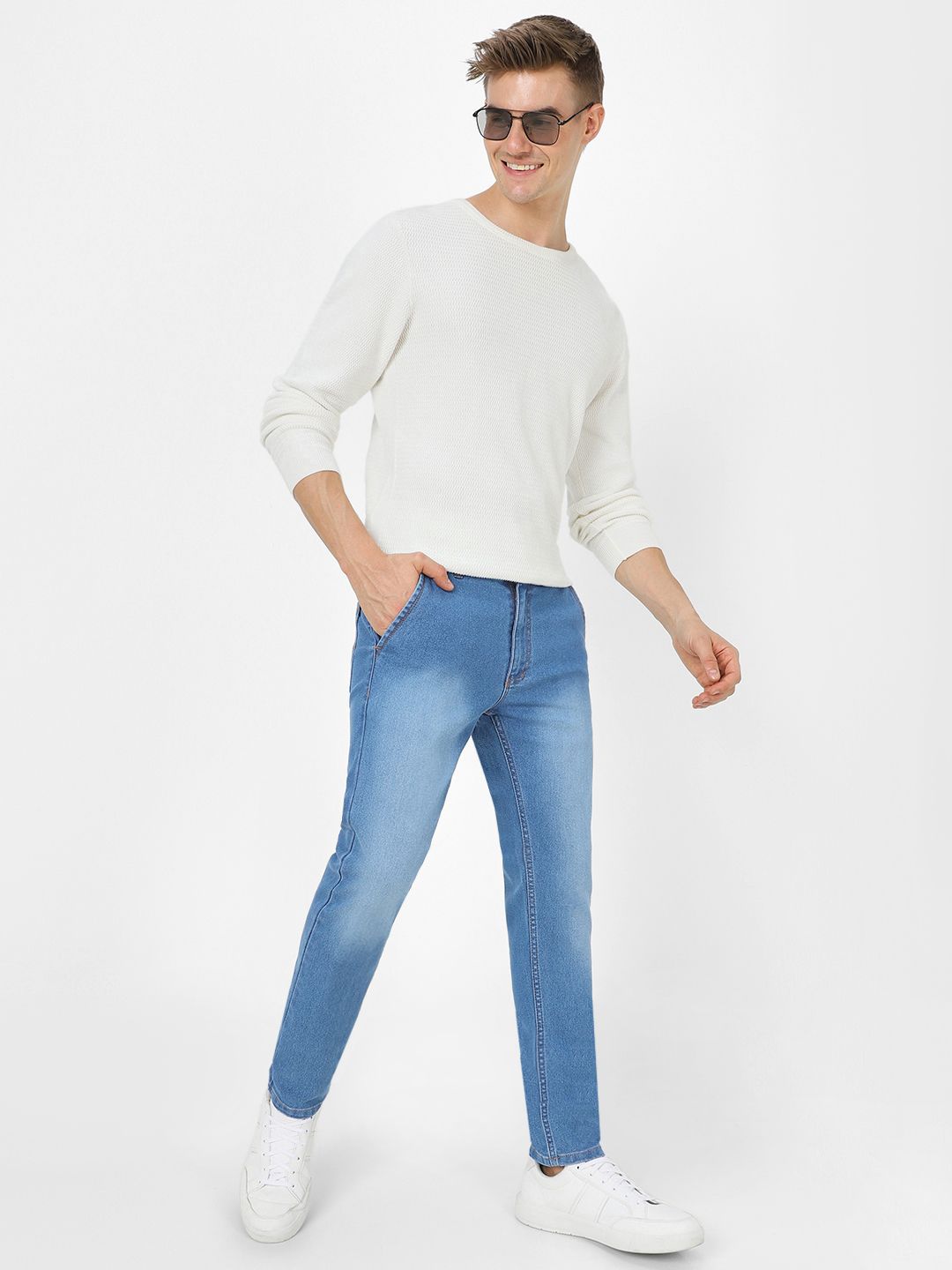 Urbano Fashion Men Blue Slim Fit Mid-Rise Clean Look Stretchable Jeans