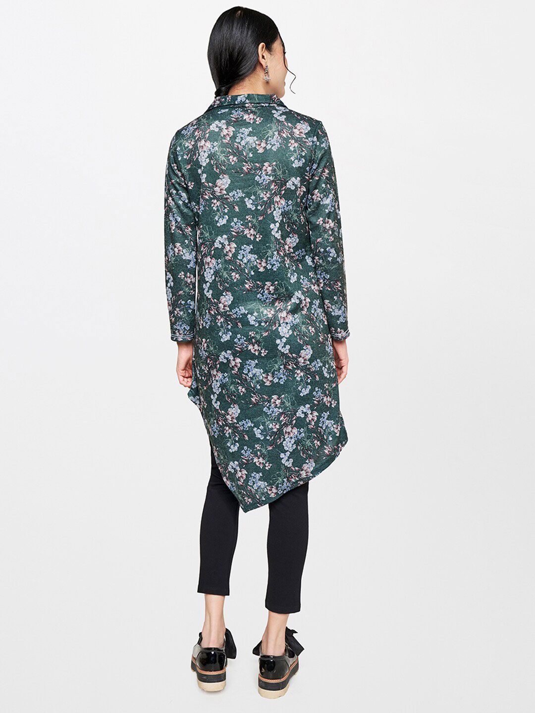 Global Desi Green & Blue Printed Tunic