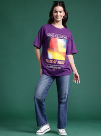 DressBerry Printed Drop-Shoulder Sleeves Pure Cotton T-shirt