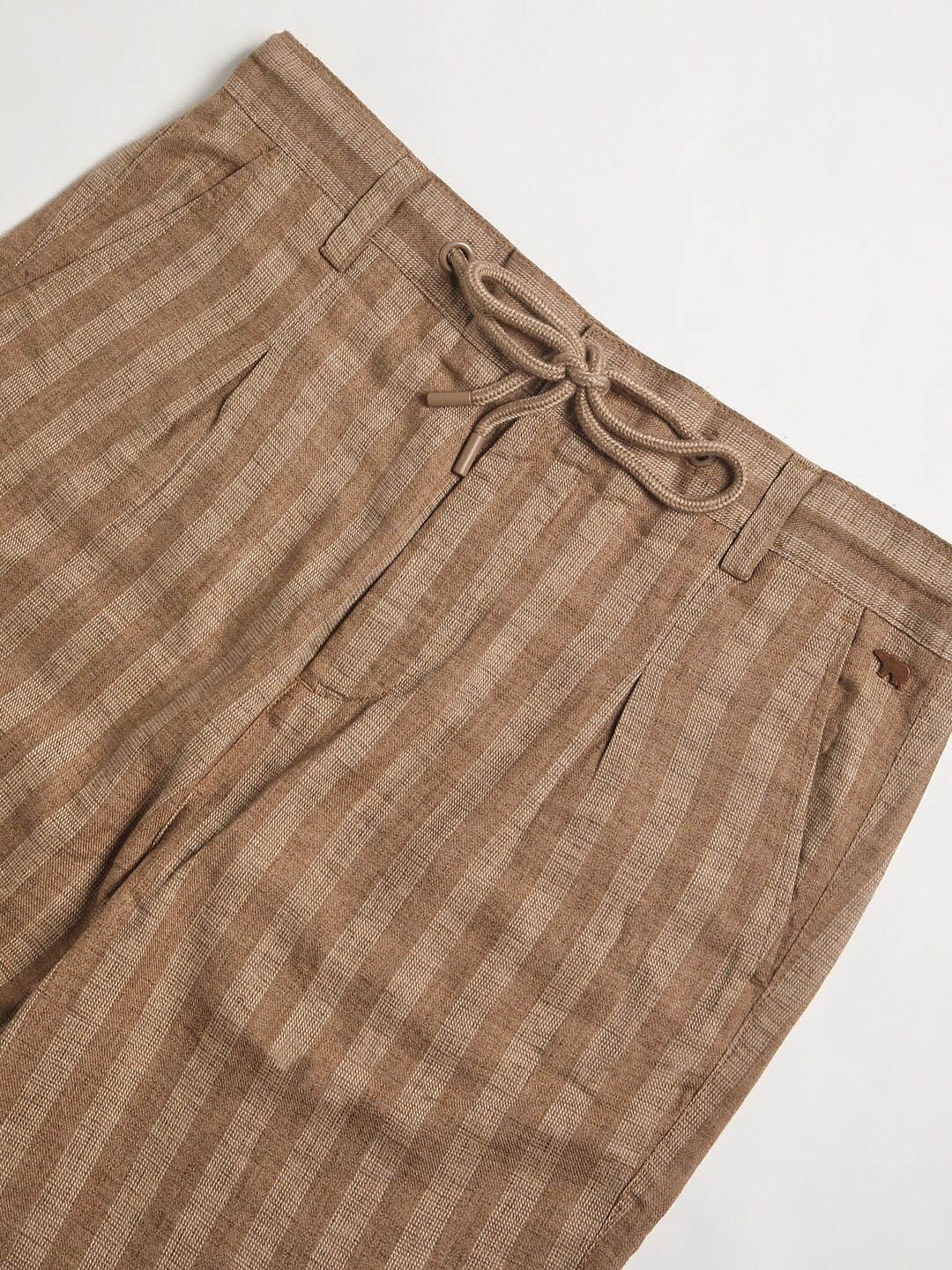 THE BEAR HOUSE Men Striped Tapered Fit Trousers