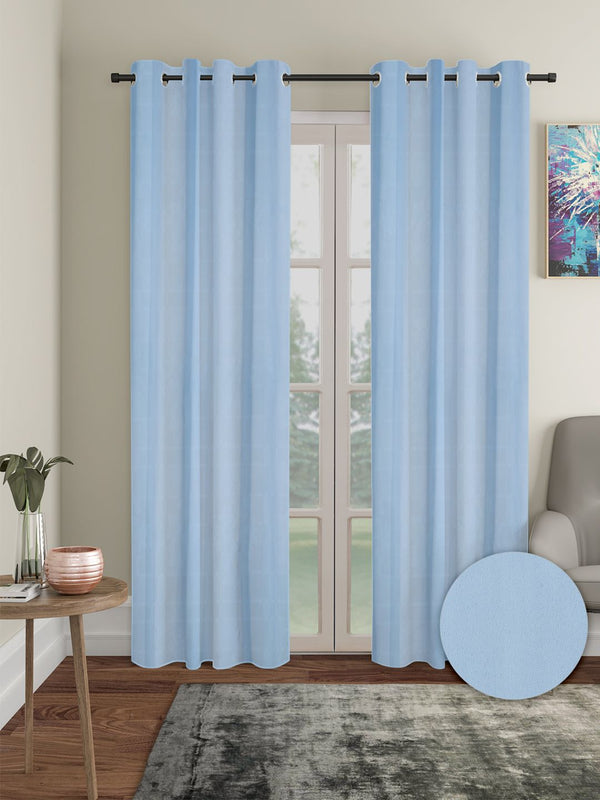 Cortina Blue 2 Pieces Black Out Door Curtains