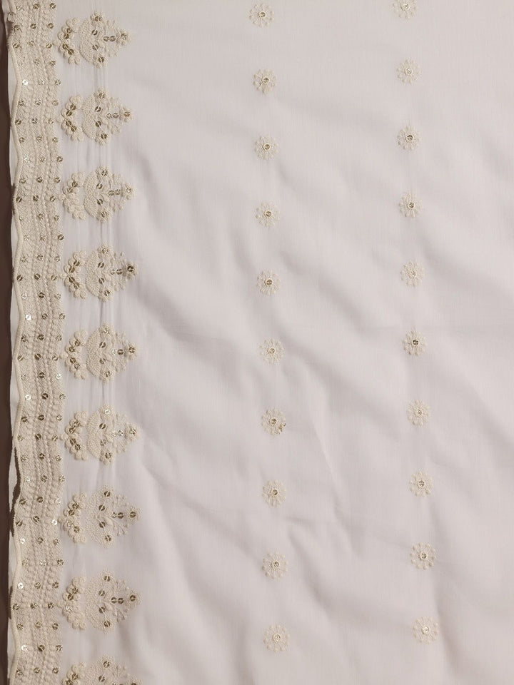 Libas Ethnic Motifs Embroidered Thread Work Pure Cotton Kurta With Sharara & Dupatta