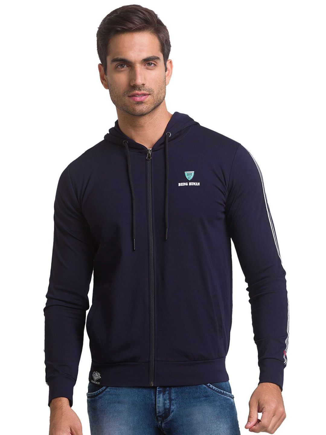 Being Human Men Navy Blue Printed Sweatshirt