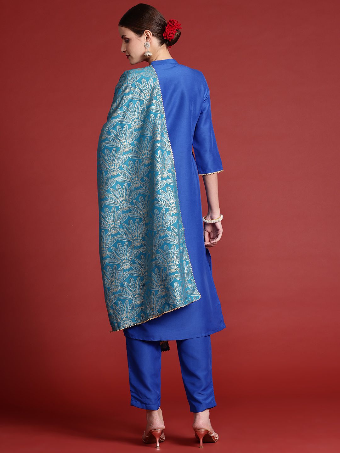 Anouk Gotta Patti Kurta with Trousers & Printed Dupatta