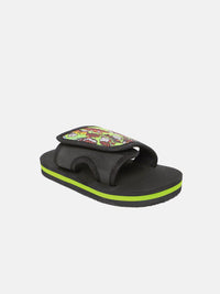 YK Kids Green & Black Printed Slip-On Flip-Flops