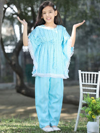 Cutiekins Girls Striped Kaftan Kurta with Palazzos