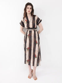 RAREISM Striped A-Line Midi Dress
