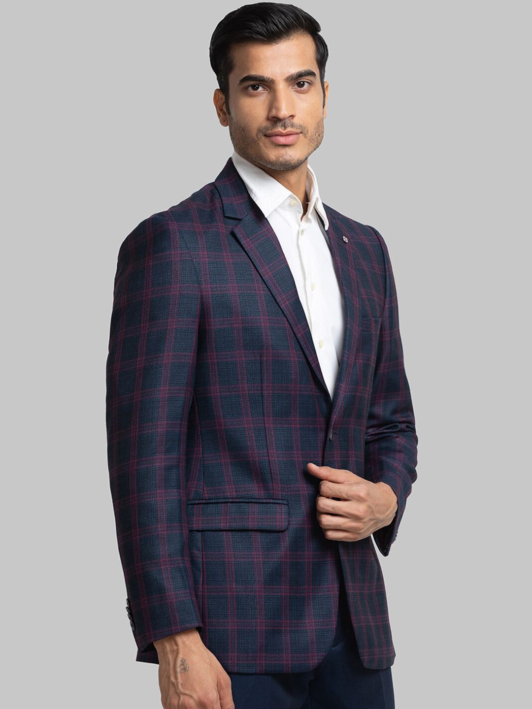 Raymond Men Checked Single Breasted Formal Blazers