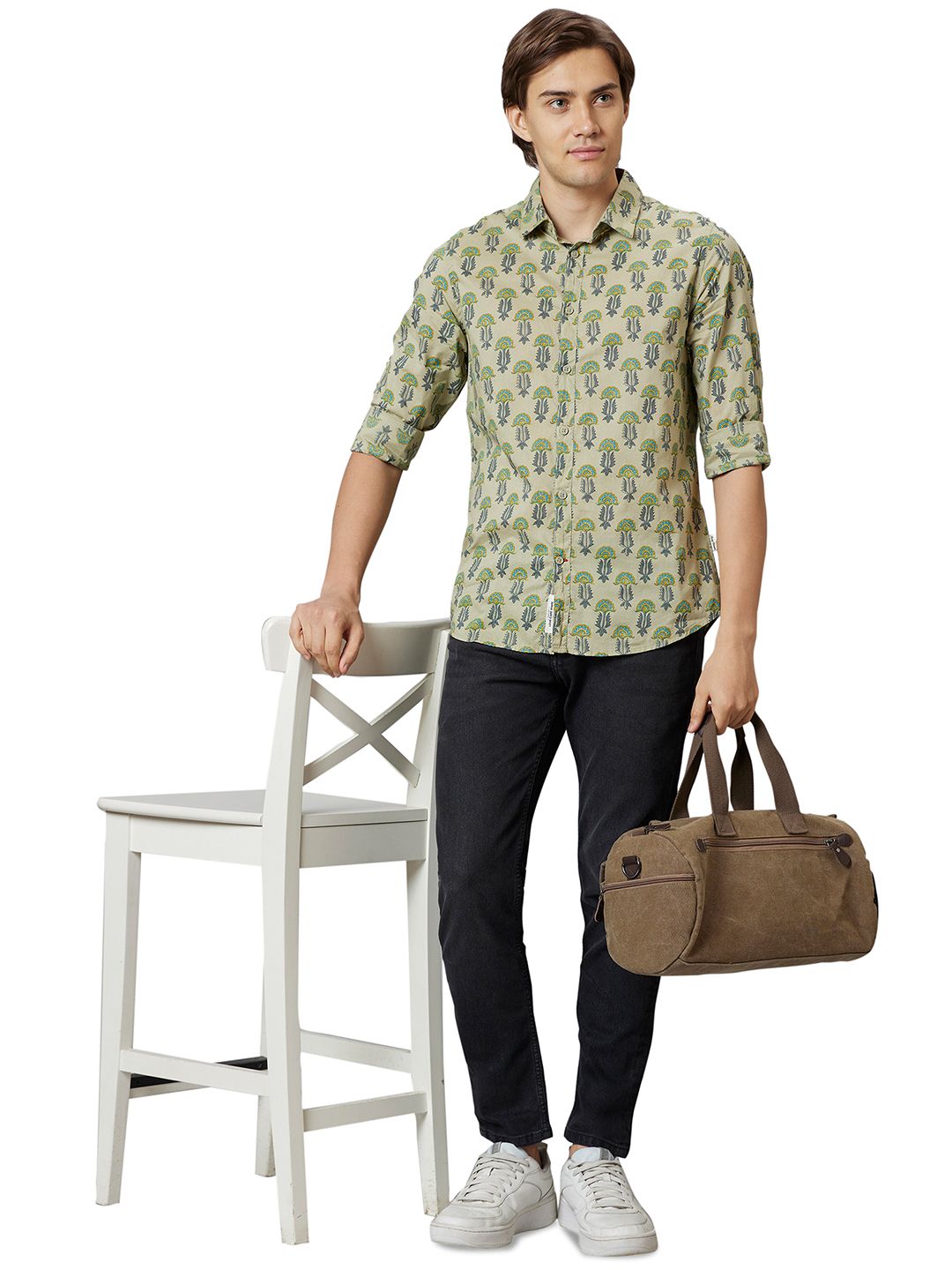 Being Human Men Green Slim Fit Opaque Casual Shirt