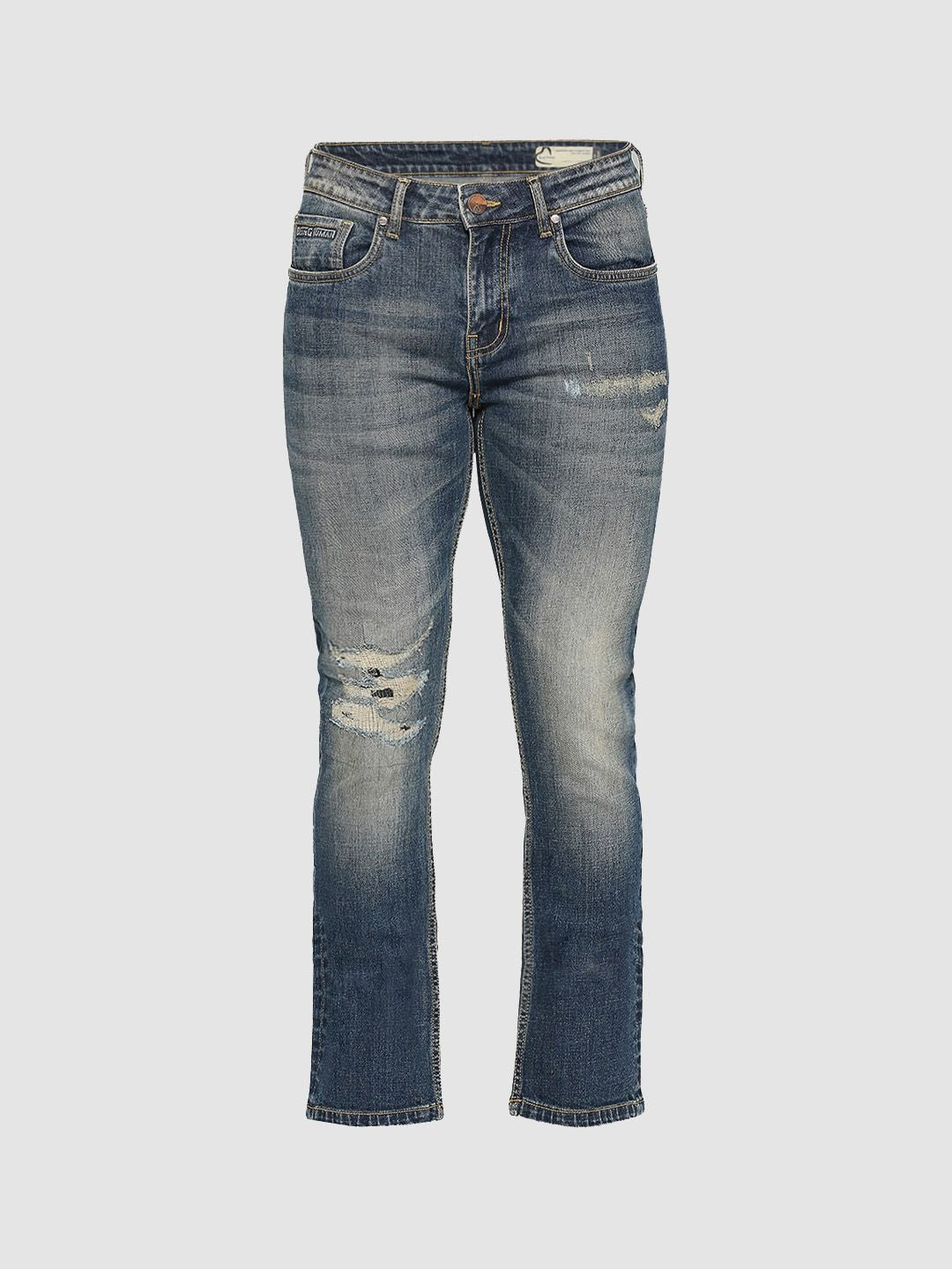 Being Human Men Mid-Rise Mildly Distressed Heavy Fade Jeans