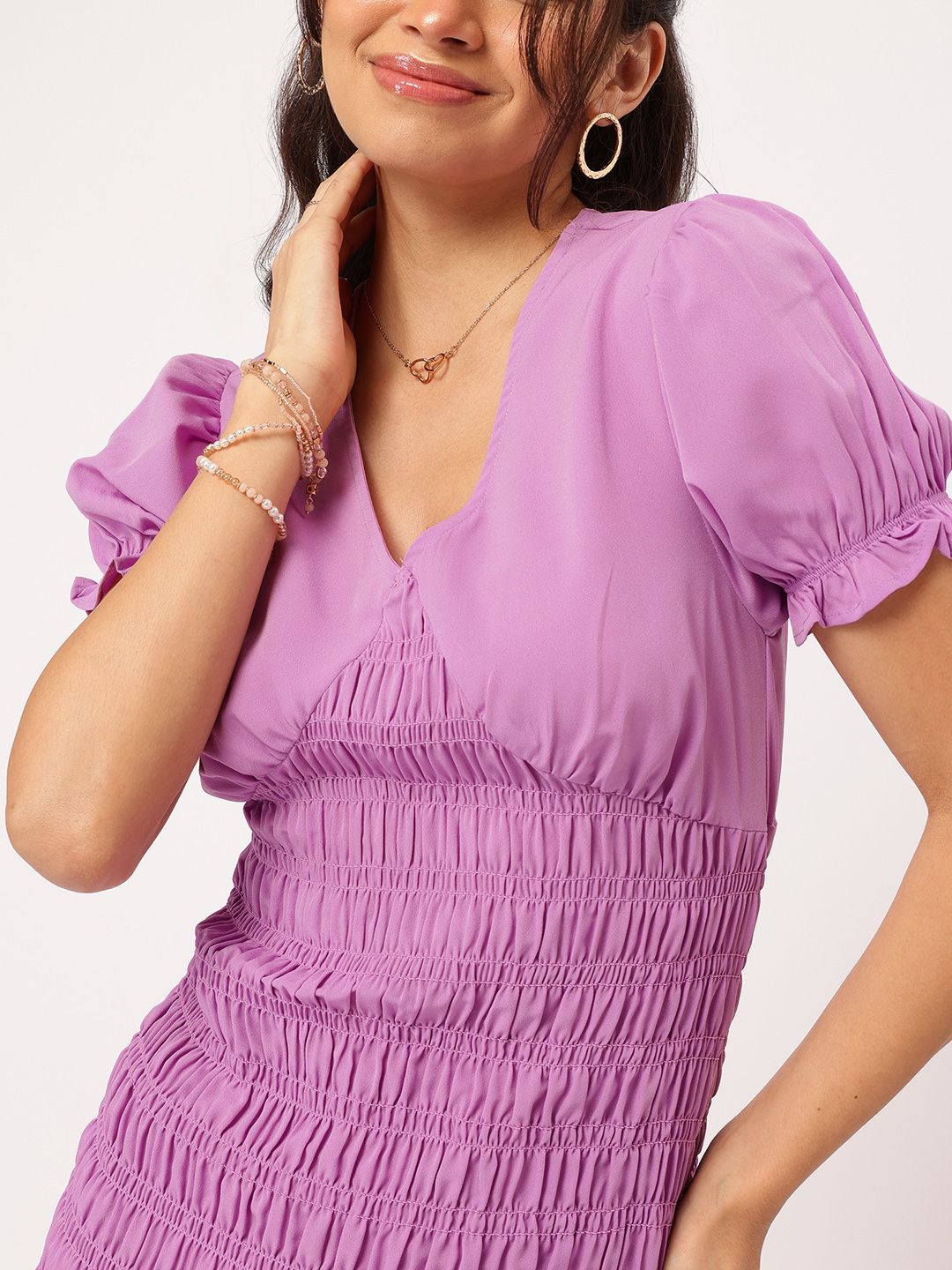 DressBerry Smocked Delight Mini A-Line Dress