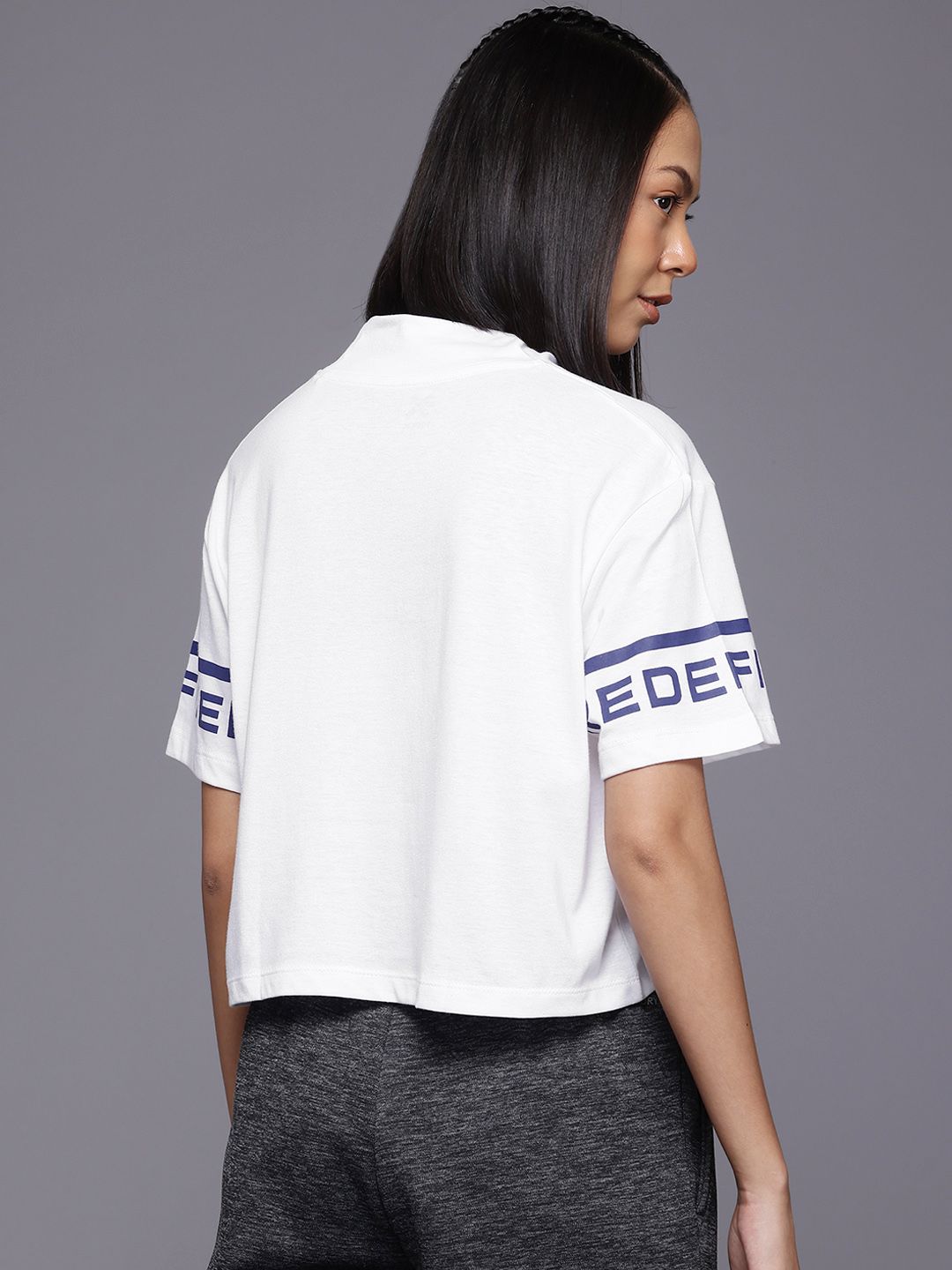 HRX by Hrithik Roshan High Neck Drop-Shoulder Sleeves T-Shirt