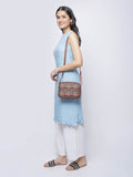 ZOUK Brown Peacock Structured Sling Bag