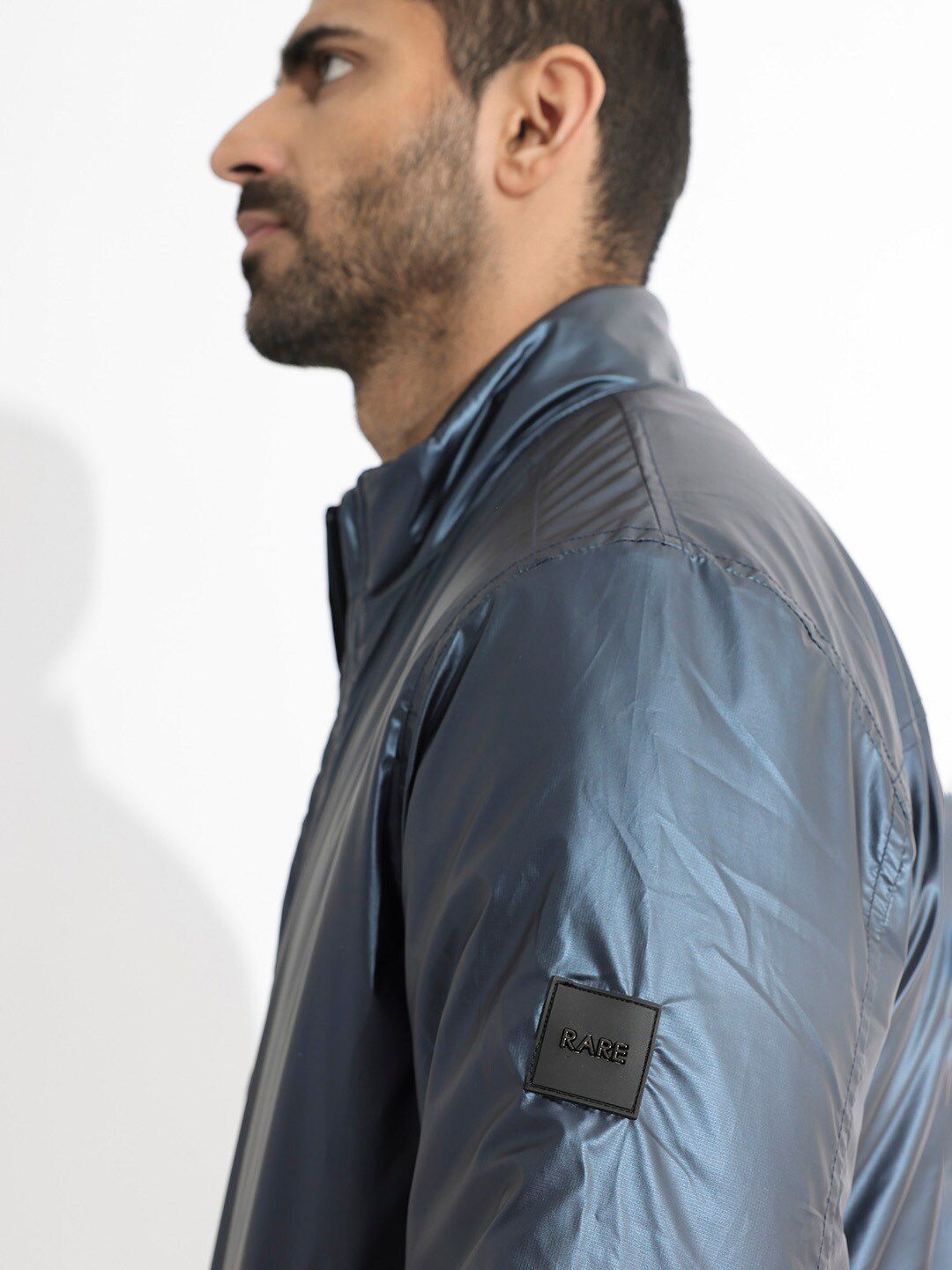 RARE RABBIT Men Carpo Tailored Fit Mandarin Collar Jacket