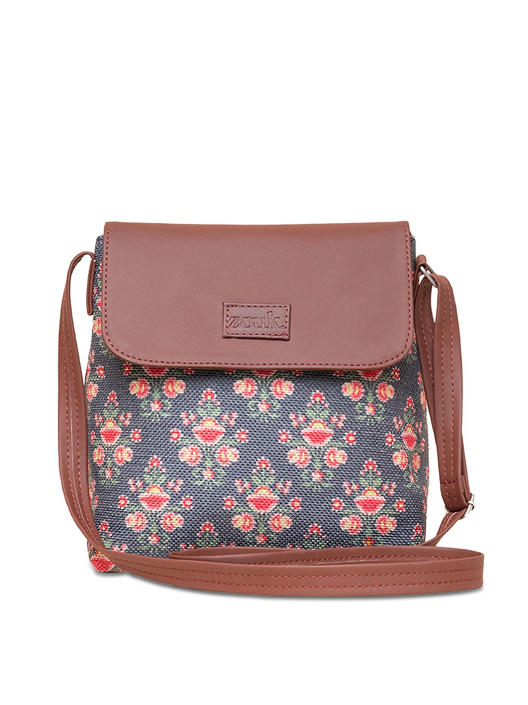 ZOUK Geometric Printed Structured Sling Bag