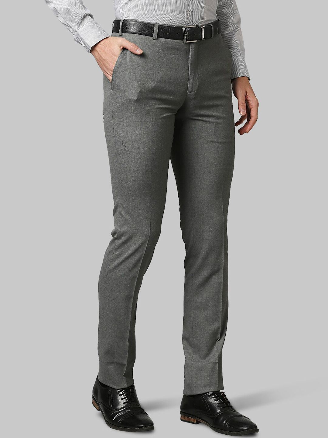 Raymond Men Grey Slim Fit Trousers
