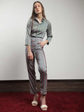 RAREISM Women Slim Fit Striped High-Rise Trousers