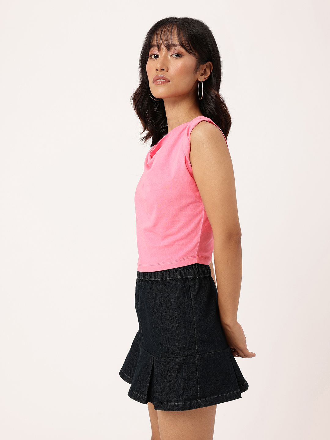 DressBerry Heartfelt Hues Cowl Neck Gathers Top