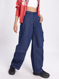 DressBerry Women Loose & Lively Cargo Style Baggy Jeans