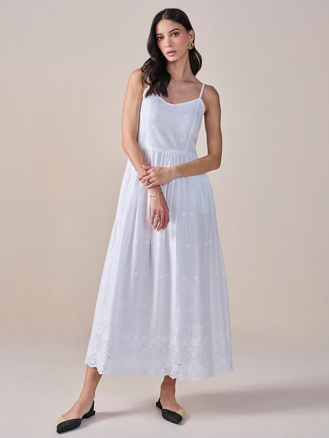 AND Shoulder Straps Fit & Flare Maxi Dress